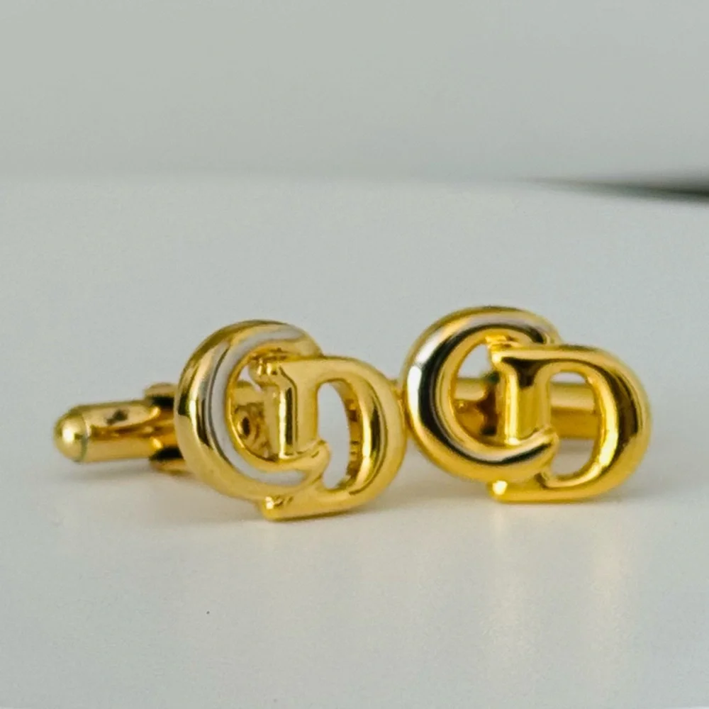 Christian Dior Gold Tone Cuff Links